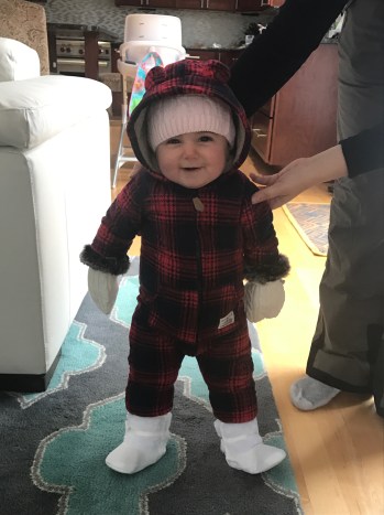 Mila Audrey in her Snowsuit